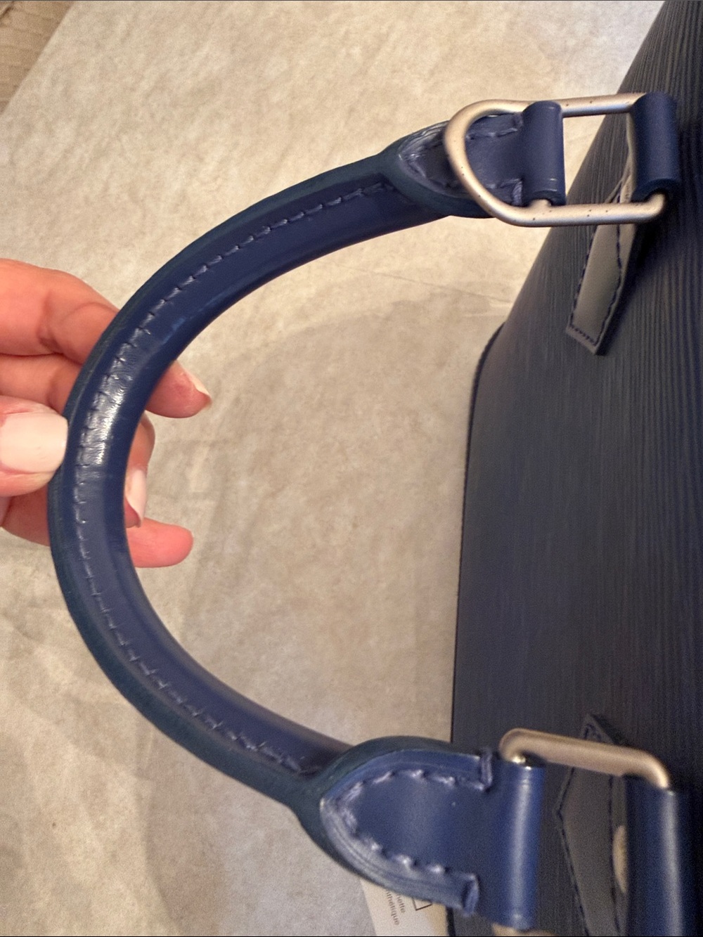 Louis Vuitton Blue Epi Alma PM Satchel - Picture 10 of 15